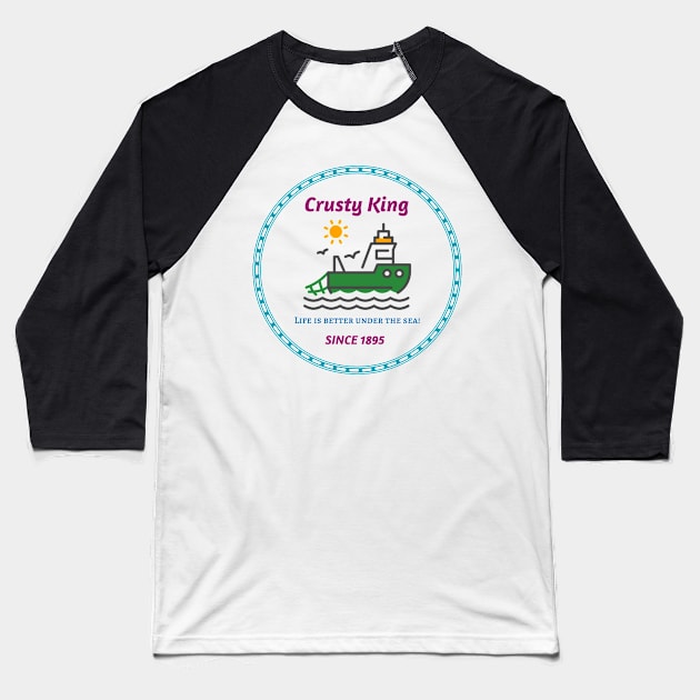 Krusty King Fishing since 1895 Baseball T-Shirt by John Byrne